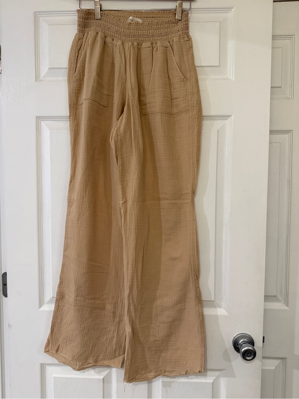 Tan Wide Leg Pants Bodycon